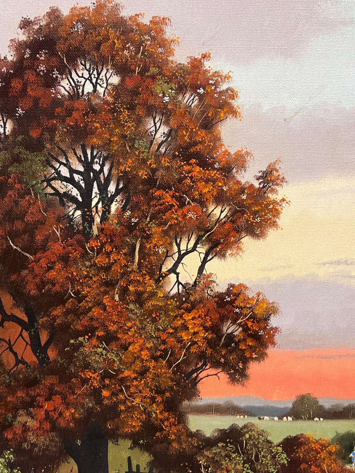 Vincent Selbysunset Over Derwent Valley Signed English Oil Painting Gilt Framed photo Art