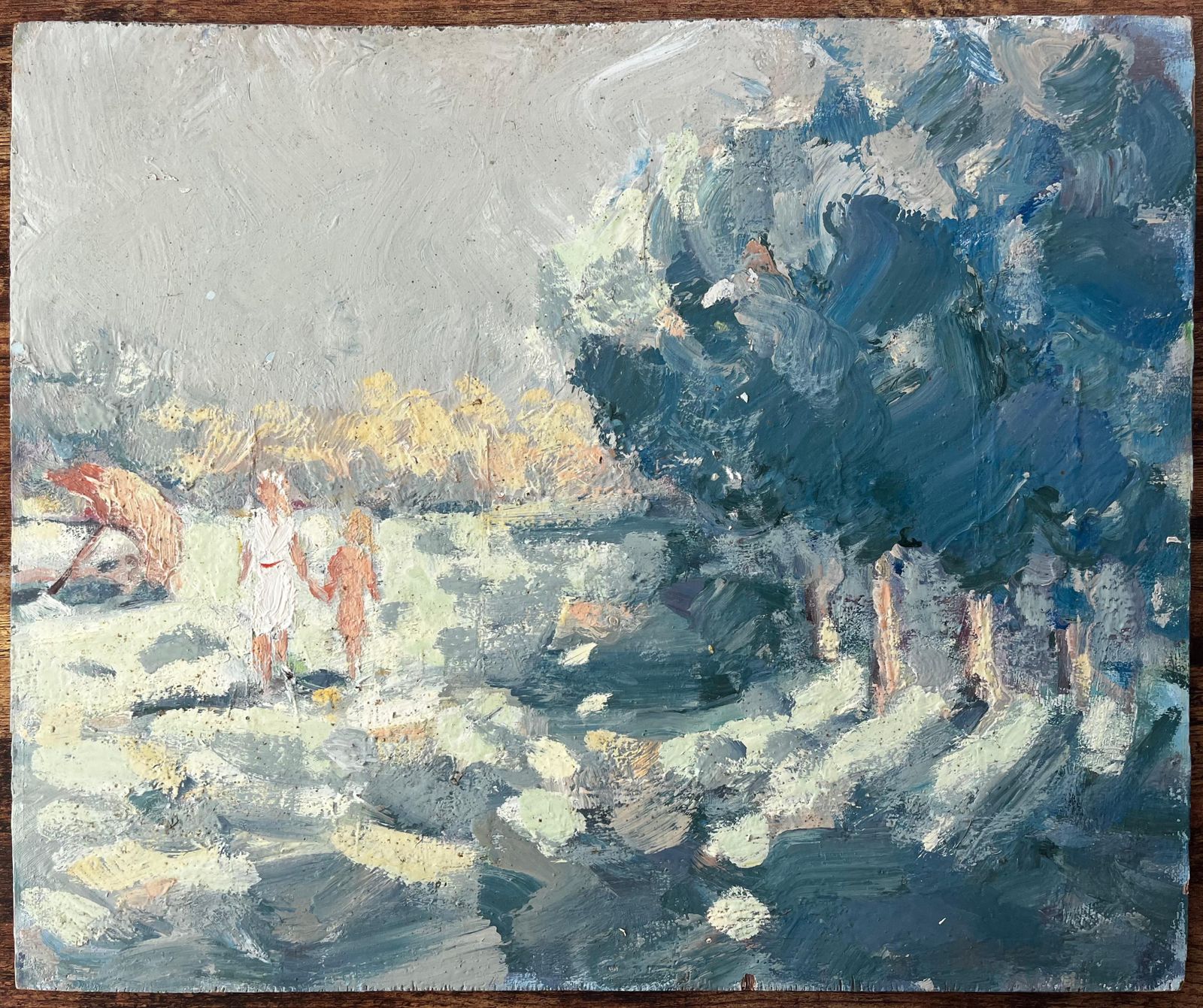 Fanch Lelimpressionist Beach Scene At Le Mont Mauni Plestin Les Grèves With Figures photo furniture