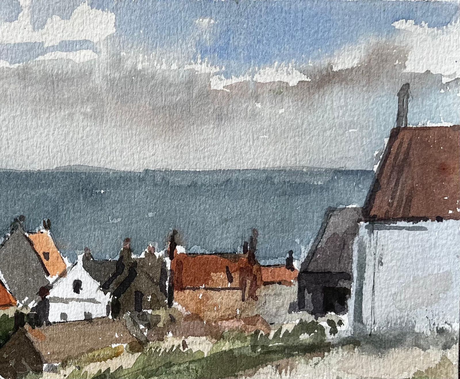 Anthony Herbertrobin Hoods Bay Rooftop View Looking Out To Sea Yorkshire Coast 19831983 photo Art