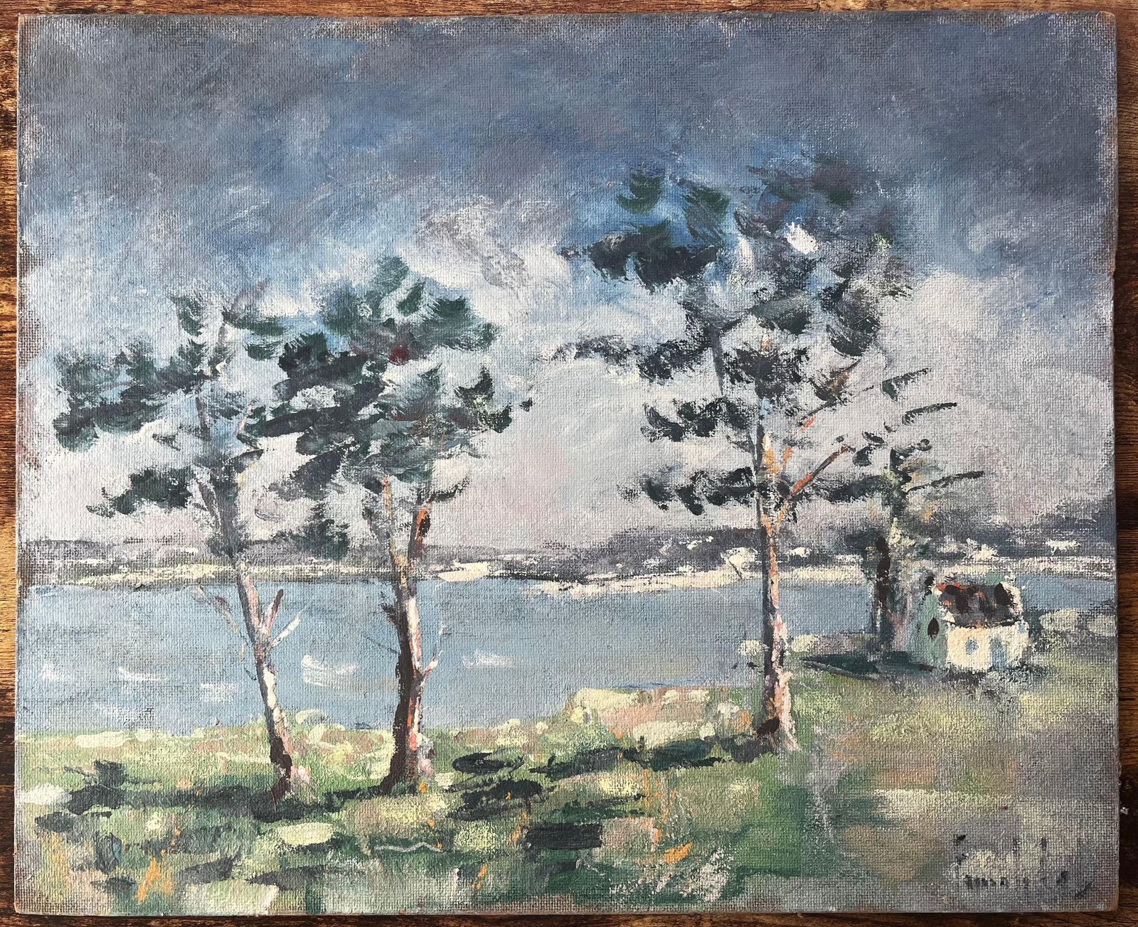 Fanch Lelfrench Coastal Landscape With Windswept Trees At Golfe Du Morbihan Brittany photo furniture