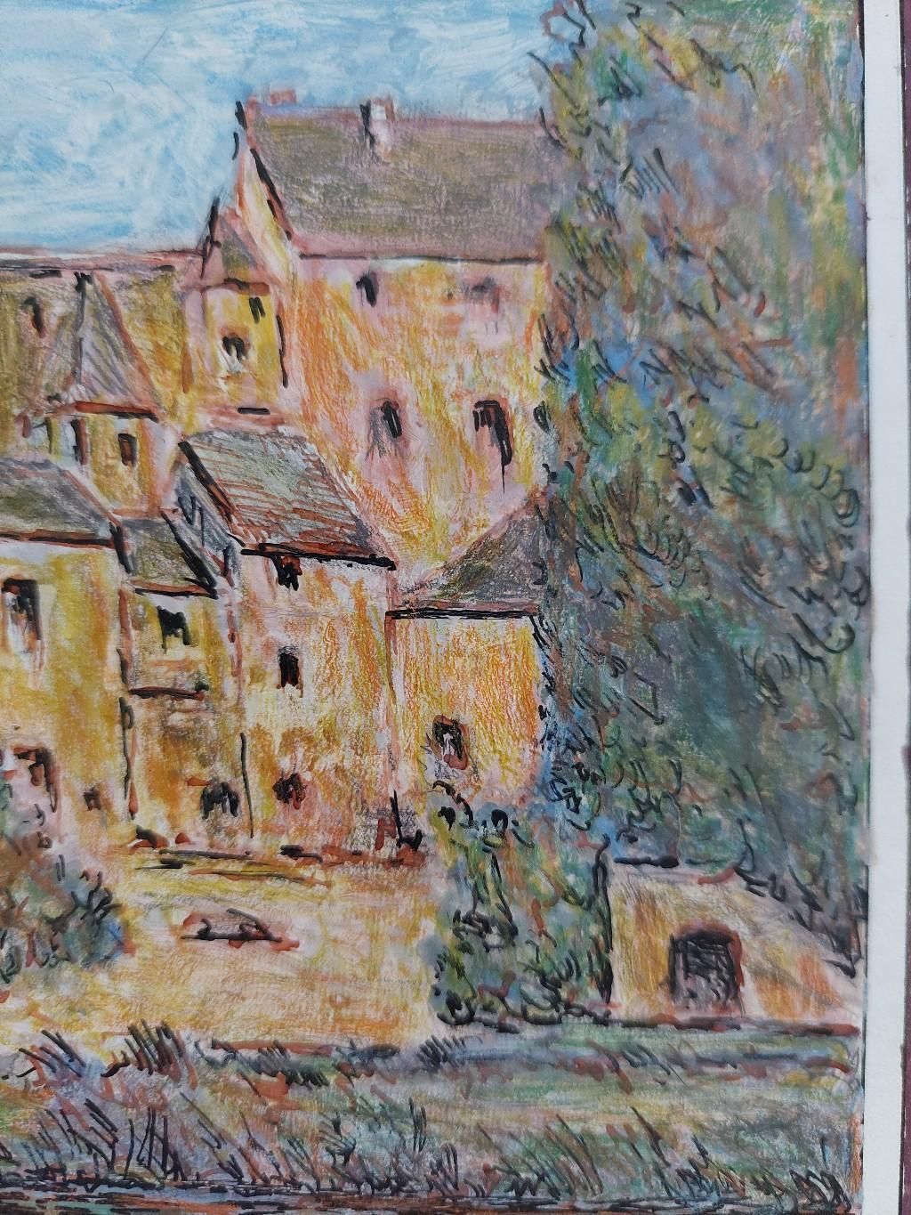 Unknown20th Century French Modernist Cubist Painting, French Town20th Century photo vinterior