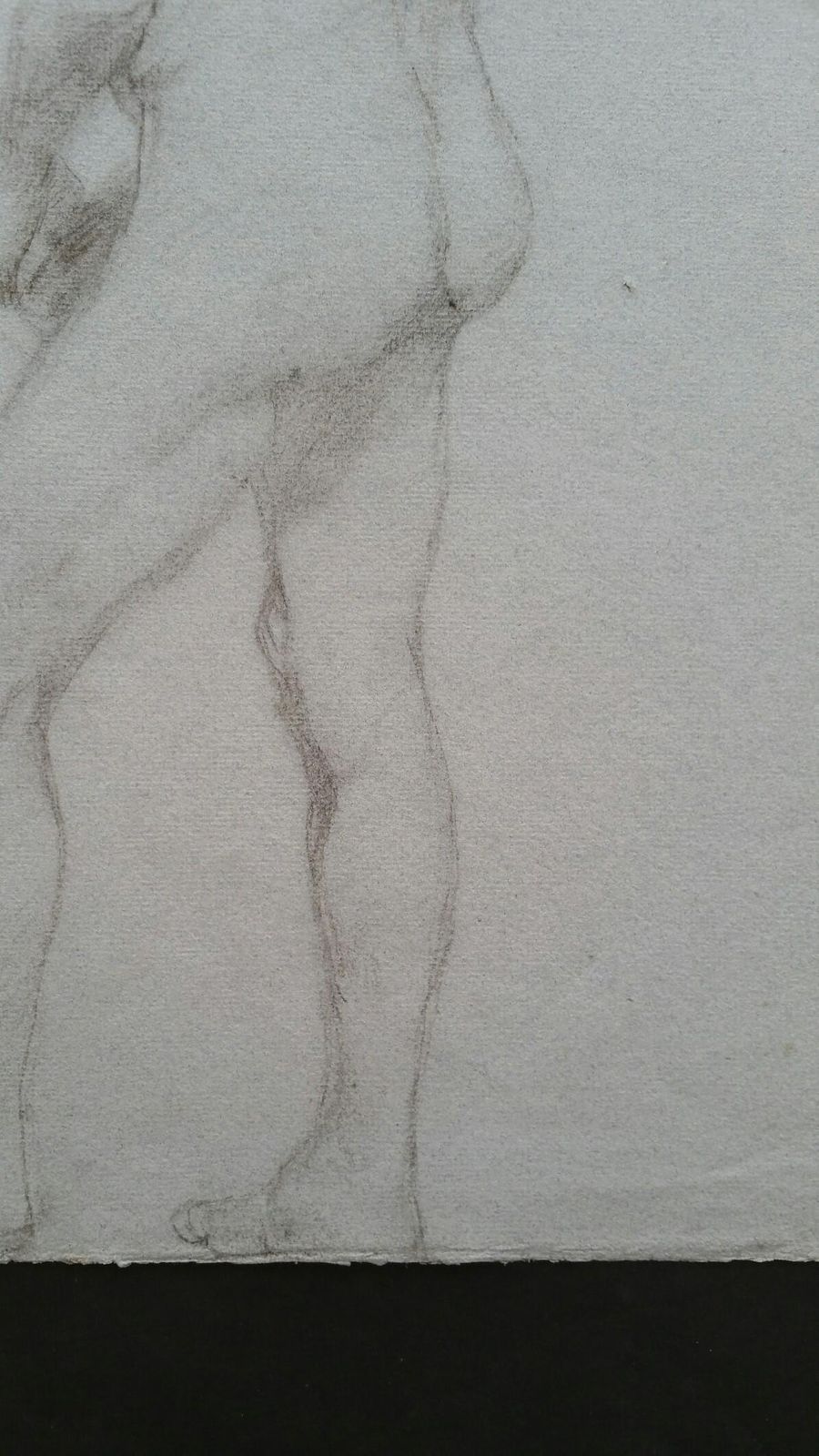 Unknownenglish Graphite Portrait Sketch Of Male Nude, Back Viewcirca 1880 1905 photo vinterior