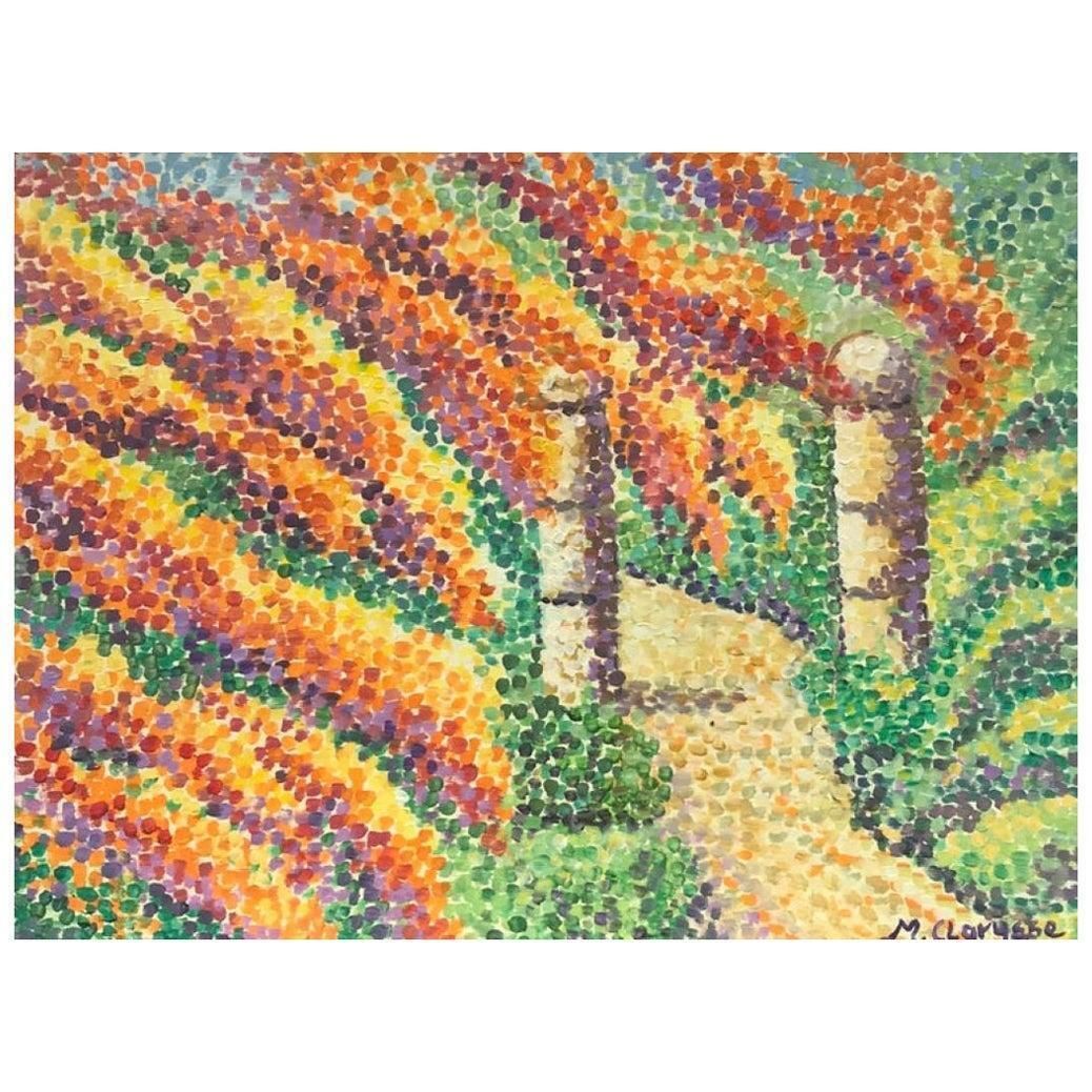 Unknownbright & Colorful French Impressionist Oil Painting, Dotty Pathway Entrance2000