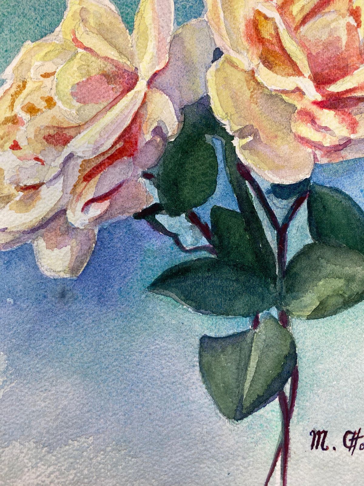 Unknownearly 1900's French Impressionist Signed Flower Watercolour By Marie Carreaucirca 1900s photo 250.0