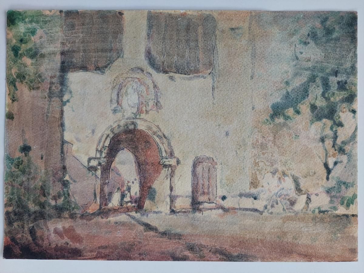 Unknownfrench Modernist Cubist Painting Architectural Study20th Century photo furniture