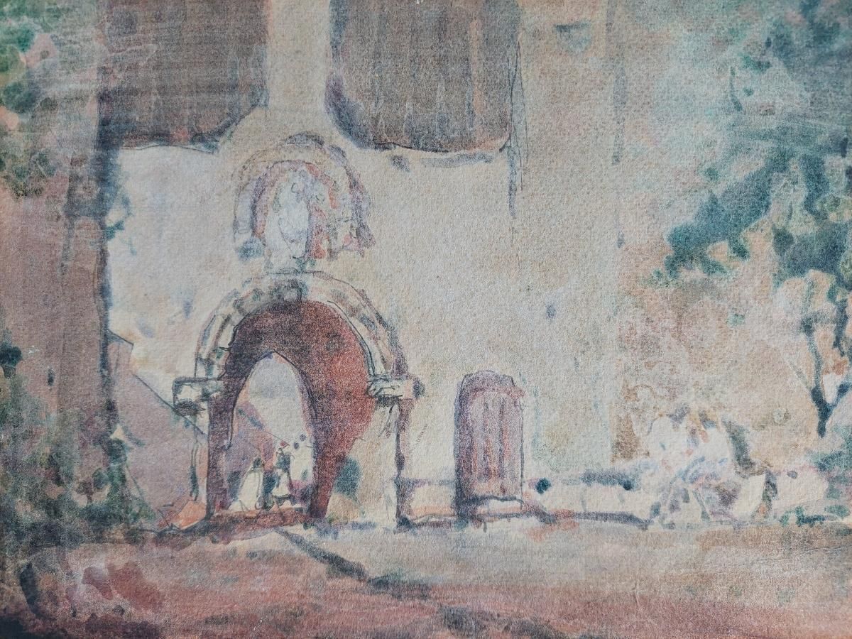 Unknownfrench Modernist Cubist Painting Architectural Study20th Century photo vinterior