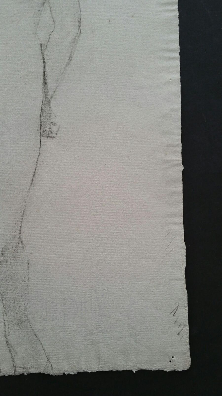 Unknownenglish Graphite Portrait Sketch Of Female Nude, Standing Facingcirca 1880 1905 photo vinterior