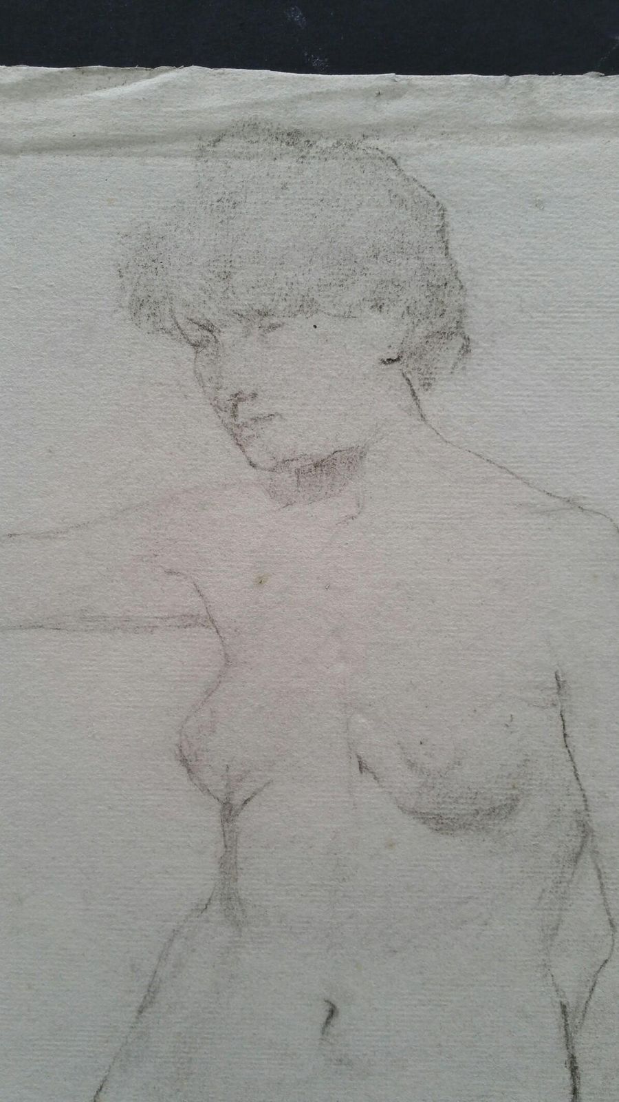 photo furniture Unknownenglish Graphite Portrait Sketch Of Female Nude, Standing Facingcirca 1880 1905