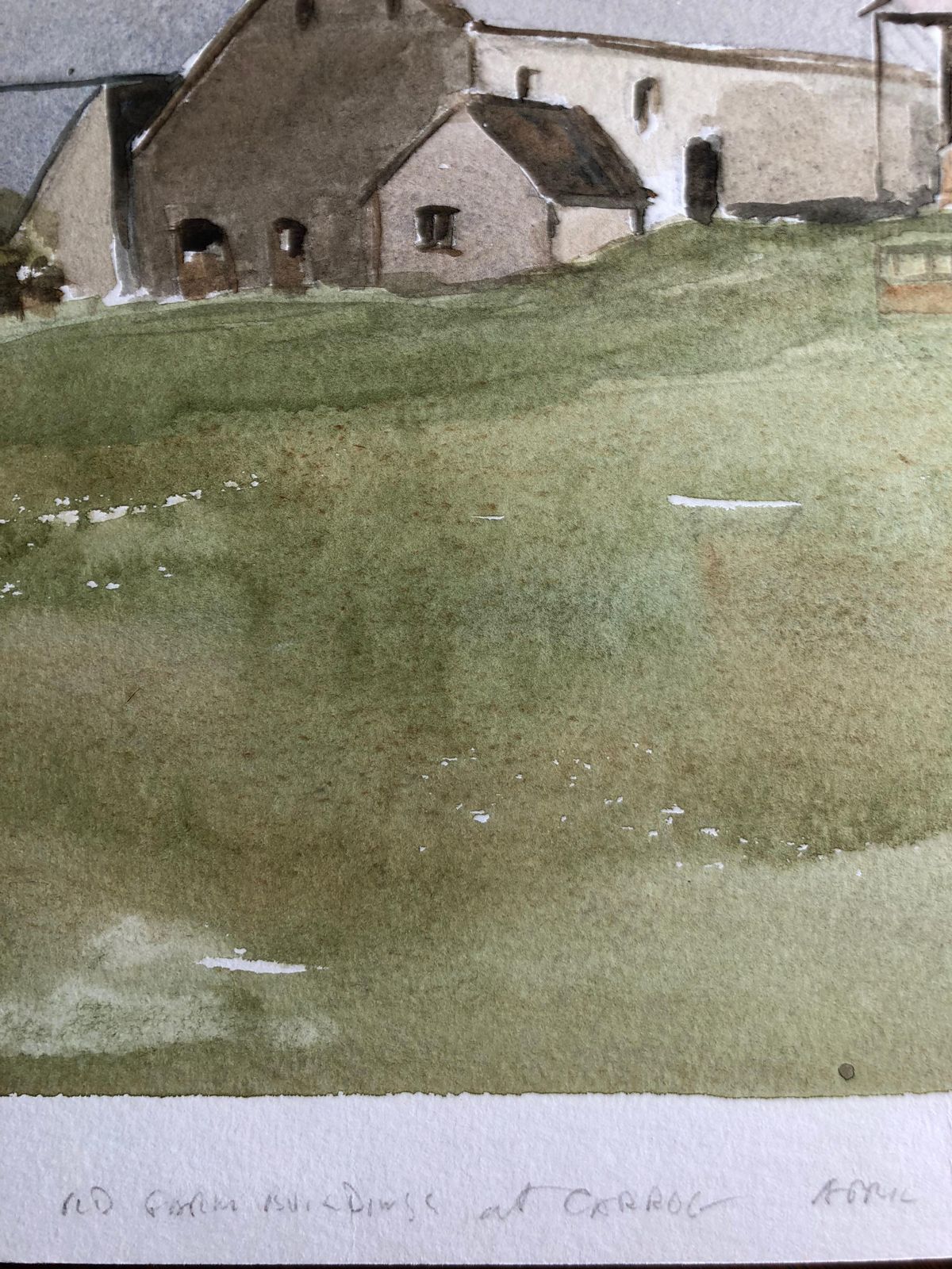 Unknownold Farm Buildings At Carrog, Original British Watercolour Paintingcirca 1990 photo for sale
