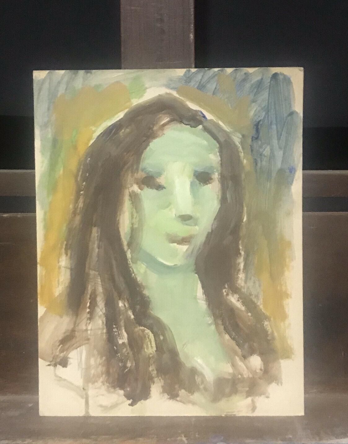 Akos Biroakos Biro French Expressionist Oil Abstract Portraitcirca 1950s photo furniture