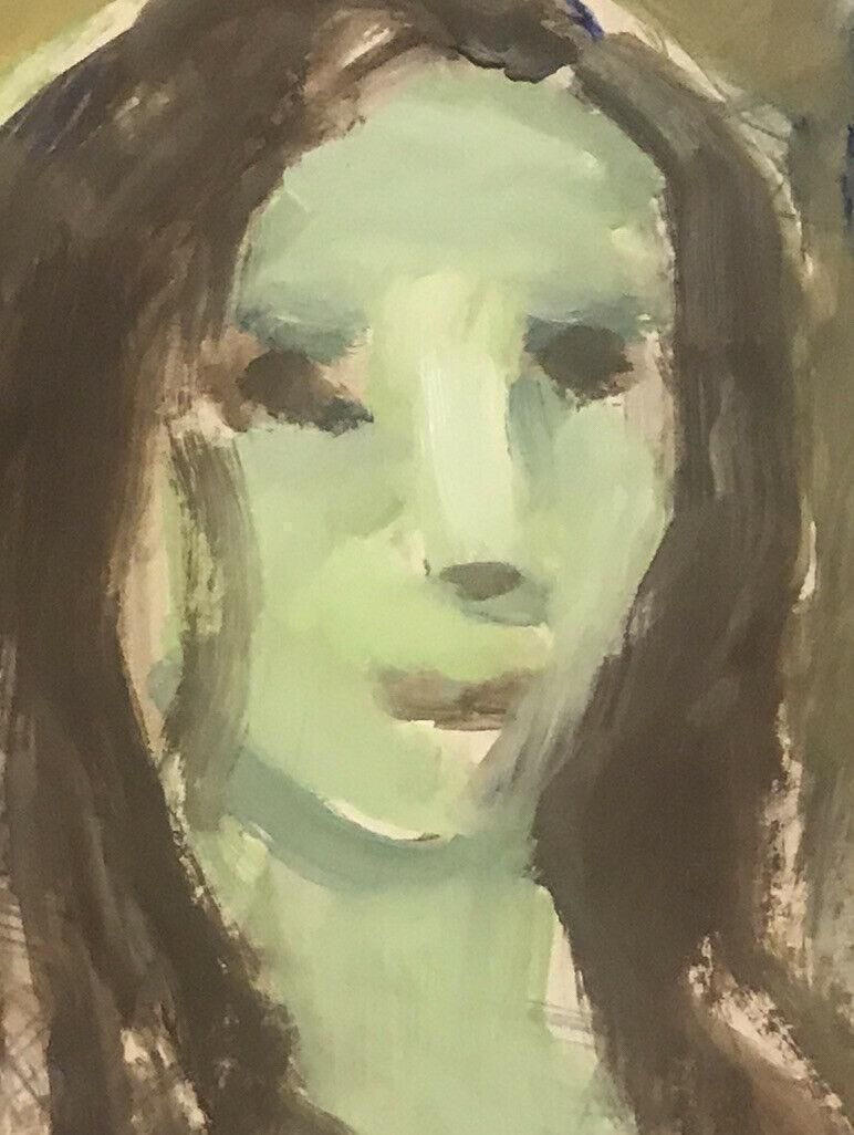 Akos Biroakos Biro French Expressionist Oil Abstract Portraitcirca 1950s photo Art