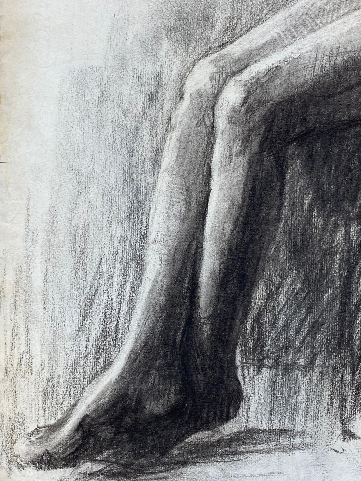 Unknown1920's French Charcoal Sketch Of Seated Nude Lady The Artists Model1920s photo 331.0