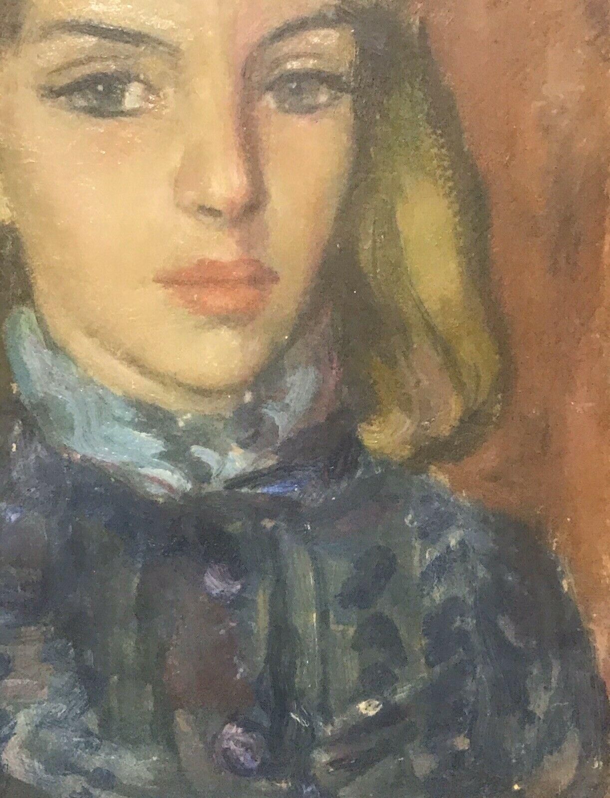 Akos Biroakos Biro French Expressionist Oil   Portrait Young Ladycirca 1950s photo buy