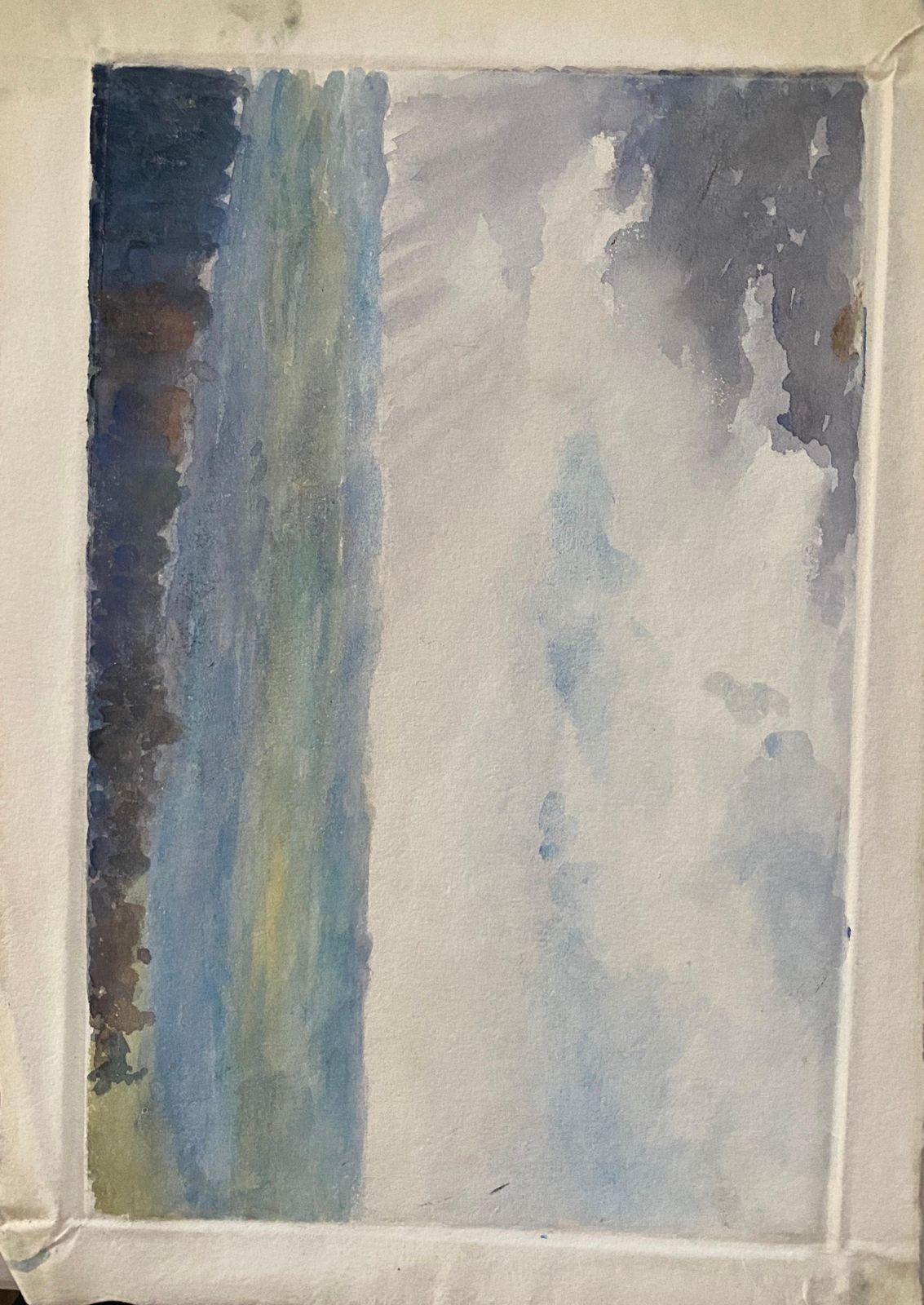 Unknown1900's, English Impressionist Watercolor Painting Spring Fieldcirca 1900s photo Art