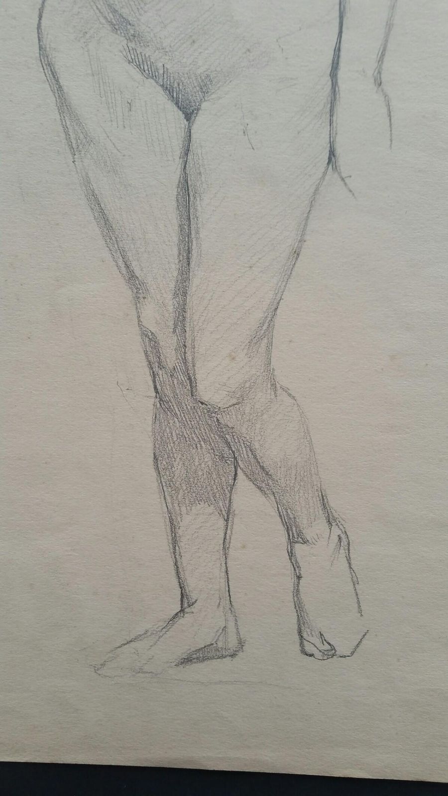 Unknownenglish Graphite Portrait Sketch Of Female Nude, Forward Posecirca 1880 1905 photo 198.0