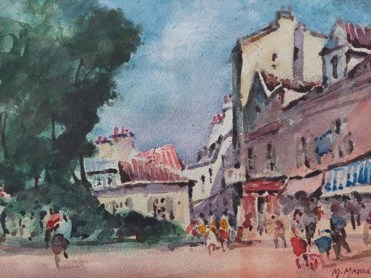 Unknownfrench Modernist Cubist Painting Vibrant Street Scene20th Century photo for sale