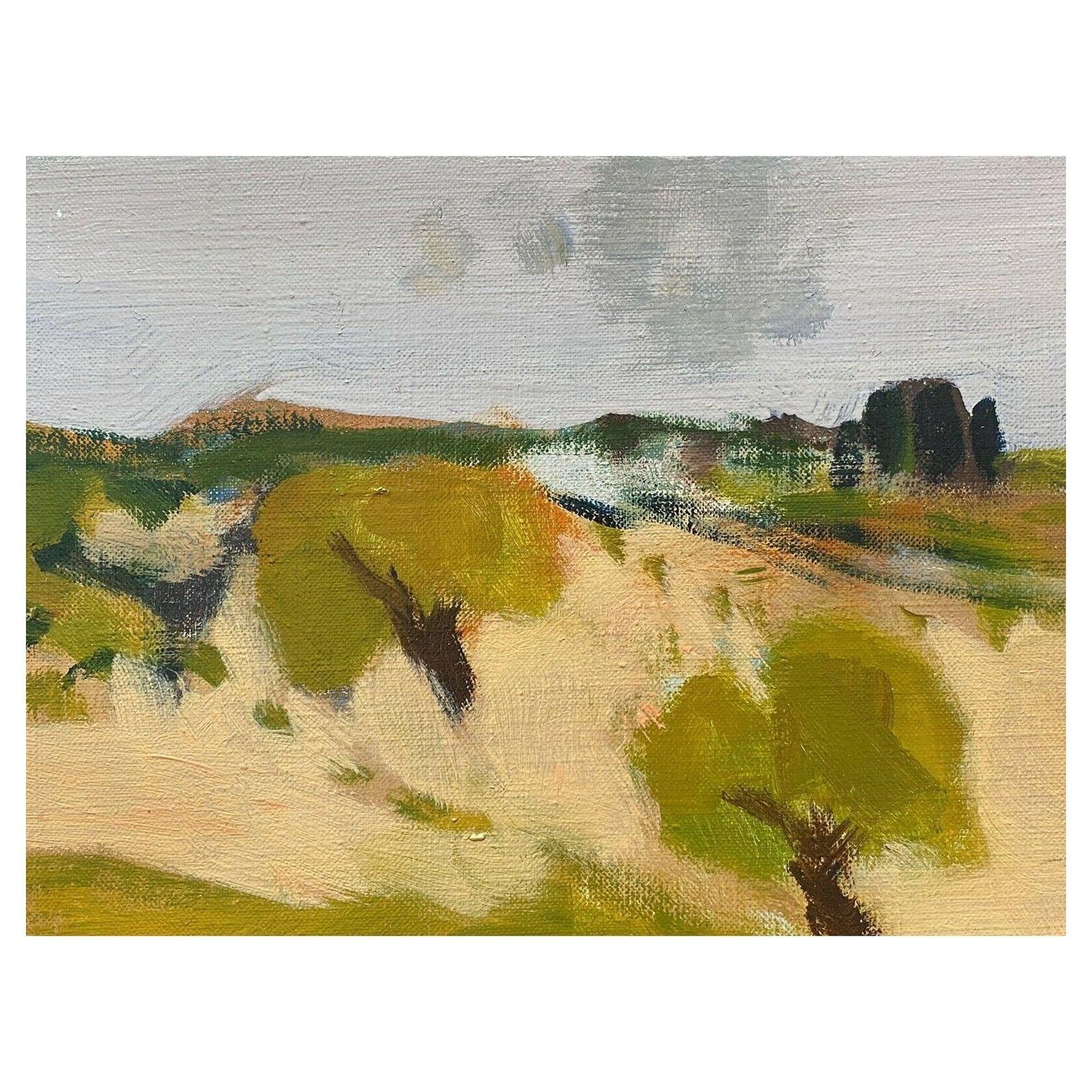 Unknownrene Leroy, French Contemporary Modernist Painting, Muted Green Shades2000s