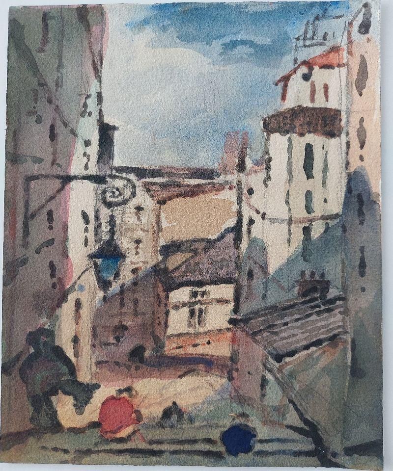 Maurice Mazeiliefrench Modernist Cubist Painting Town View To The Sea20th Century photo vinterior