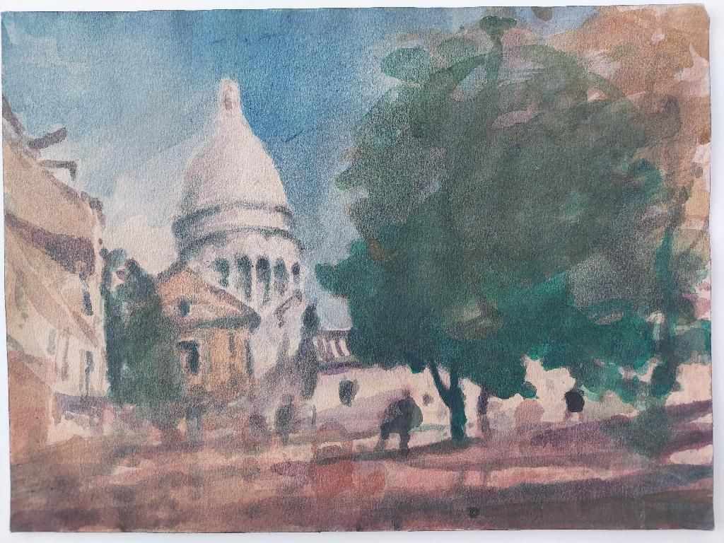 Unknownfrench Modernist Cubist Painting Montmartre Paris20th Century photo furniture
