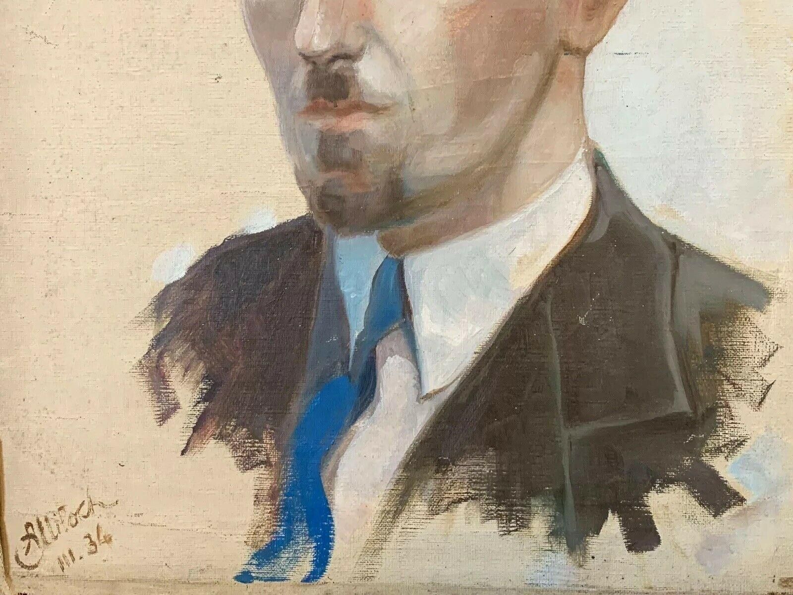 Unknownhenri Miloch Signed 1930's Oil Painting, Portrait Of A Dapper Gentmid 20th Century photo 198.0
