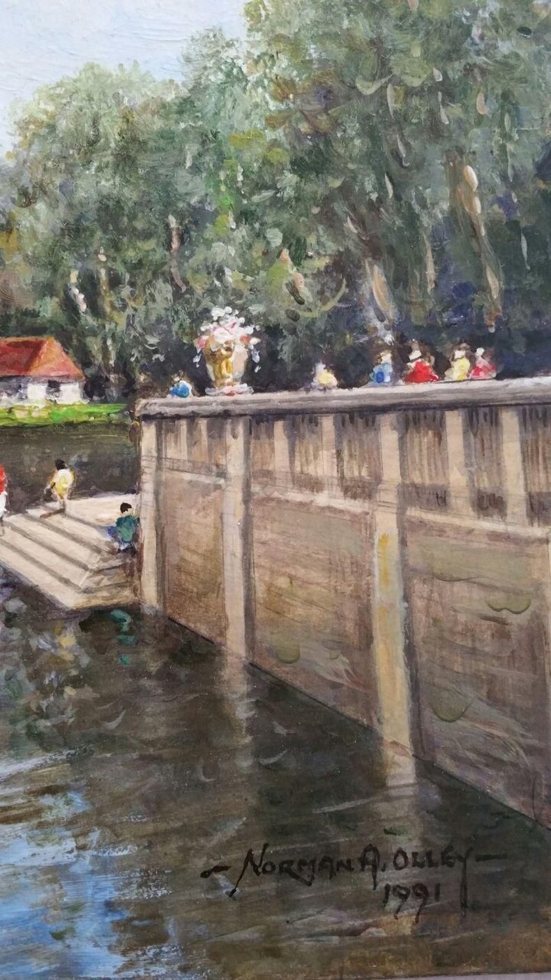 English  Schooltraditional English Painting The Italian Lake, Hever Castle, Kent England20th Century photo buy