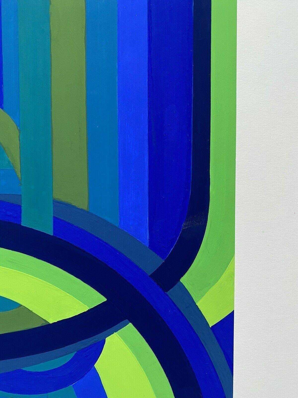 Unknownarlette Martin French Geometric Abstract Painting, Blue & Green Design20th Century photo Art