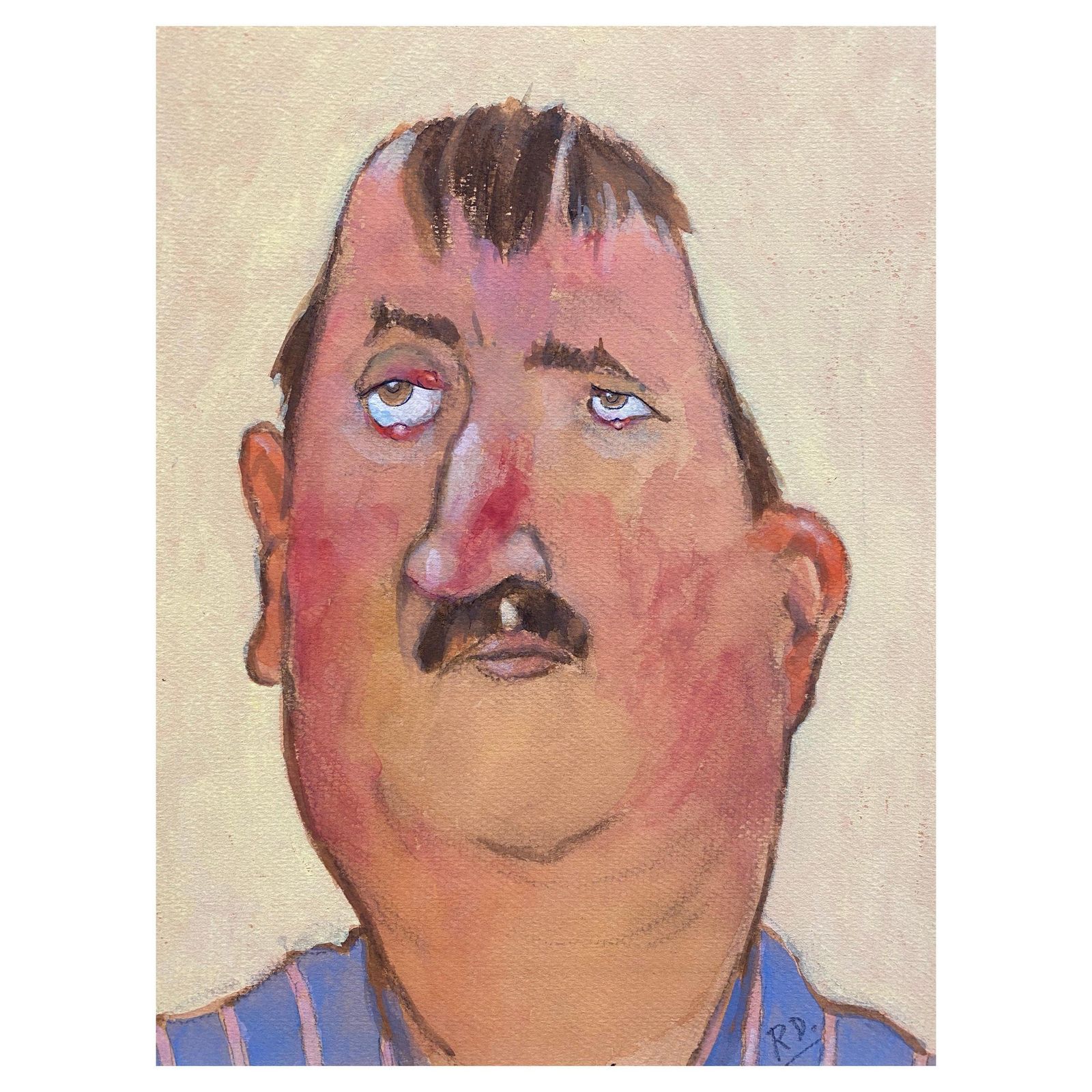 Unknown1960's French Portrait Man With Red Nosecaricaturec.1960s