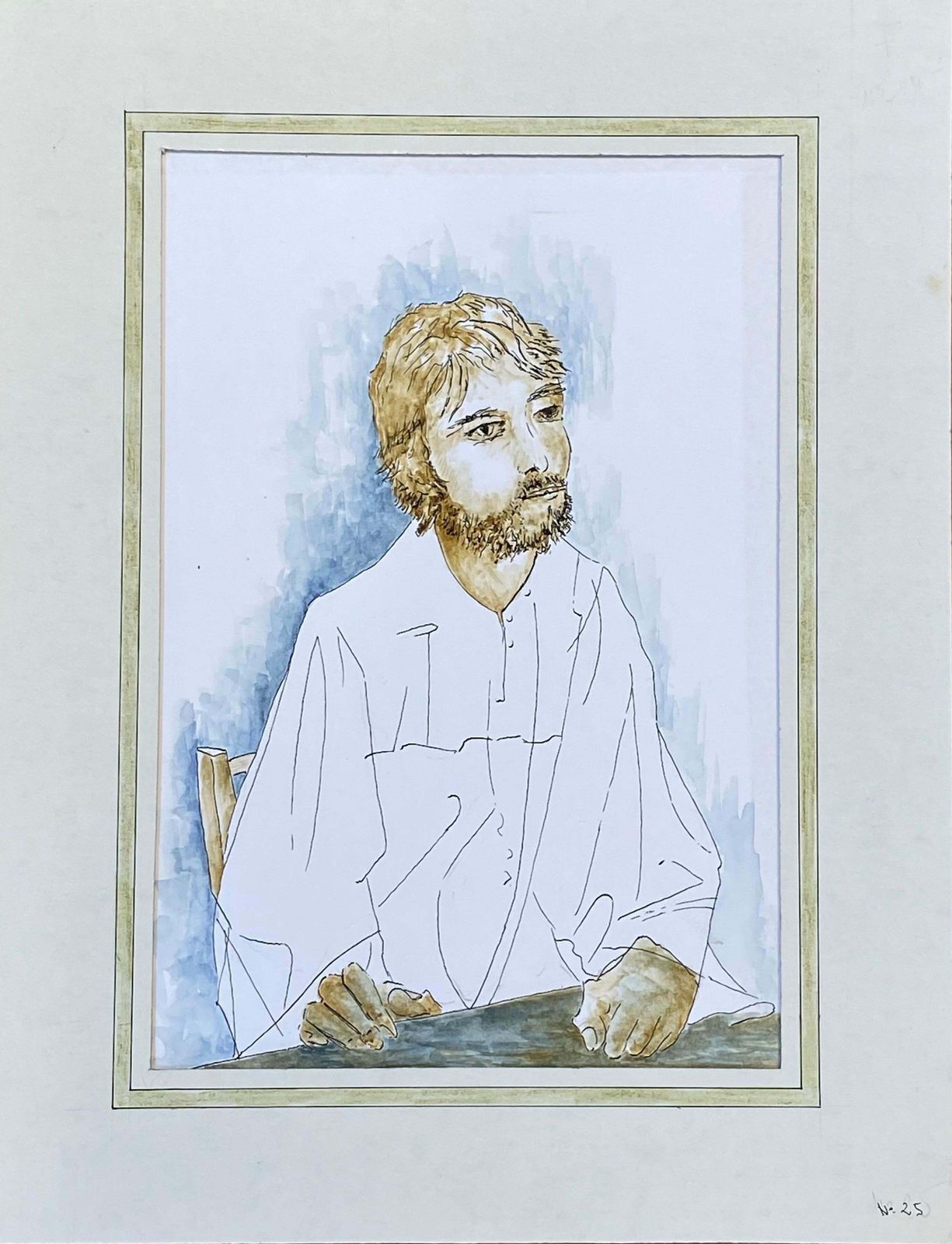 Unknown1950's French Modernist / Cubist  Painting, Male Portrait1950 photo furniture