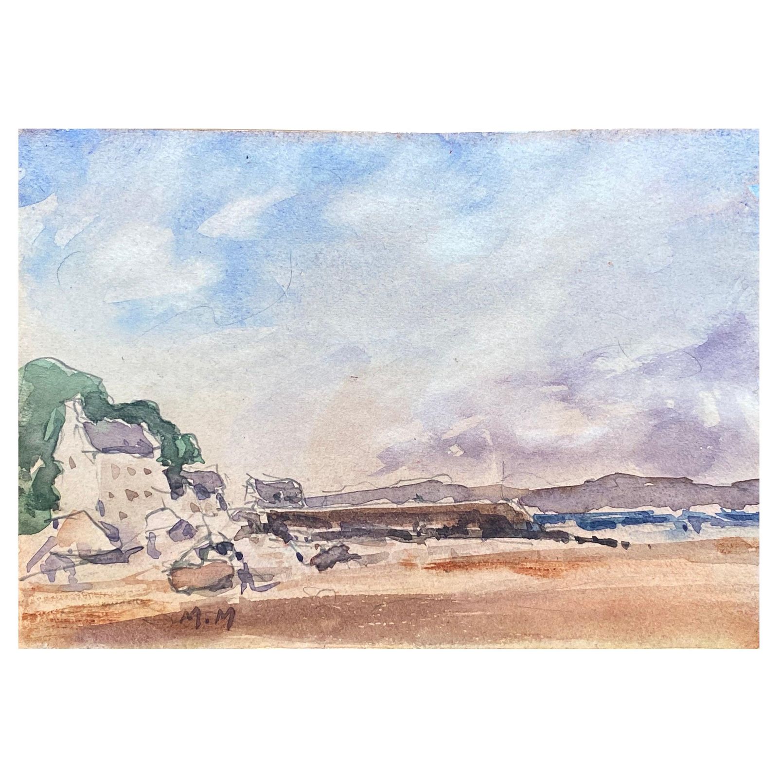 Unknownmaurice Mazeilie, French Impressionist Watercolour   Beach Landscape20th Century