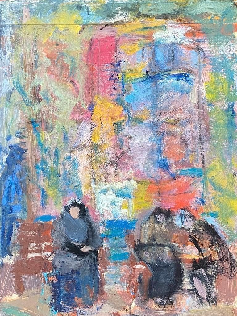 Unknown20th Century German Modernist Oil Painting Figures Colorful Street Scene20th Century photo for sale