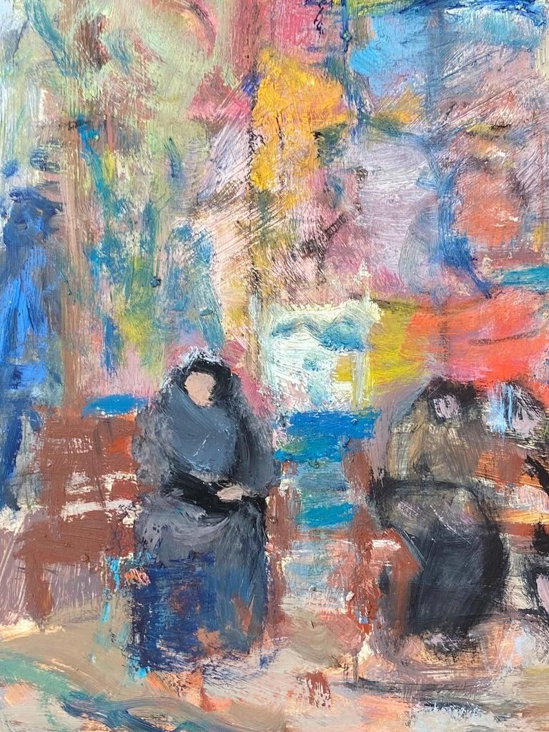Unknown20th Century German Modernist Oil Painting Figures Colorful Street Scene20th Century photo Art