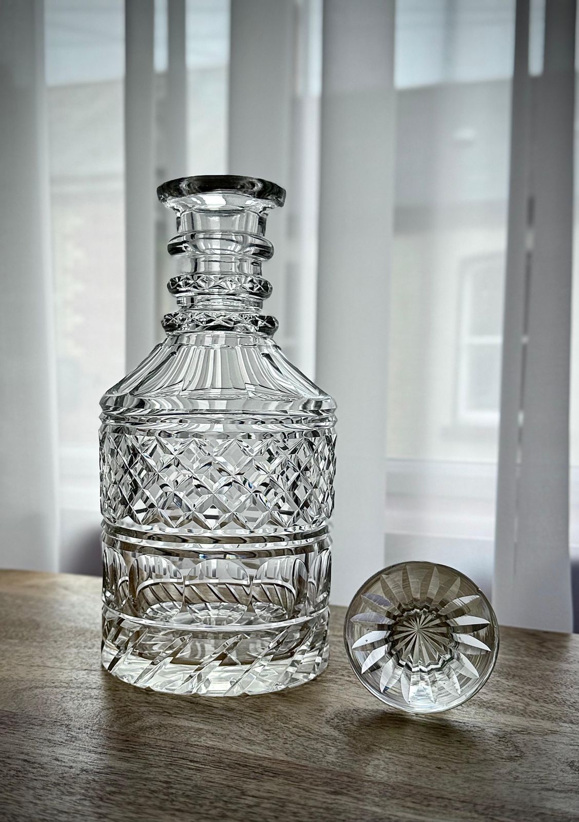 William IV Anglo Irish Cut Glass Decanter, Hand Cut With Mushroom Stopper, C.1835 photo 215.0