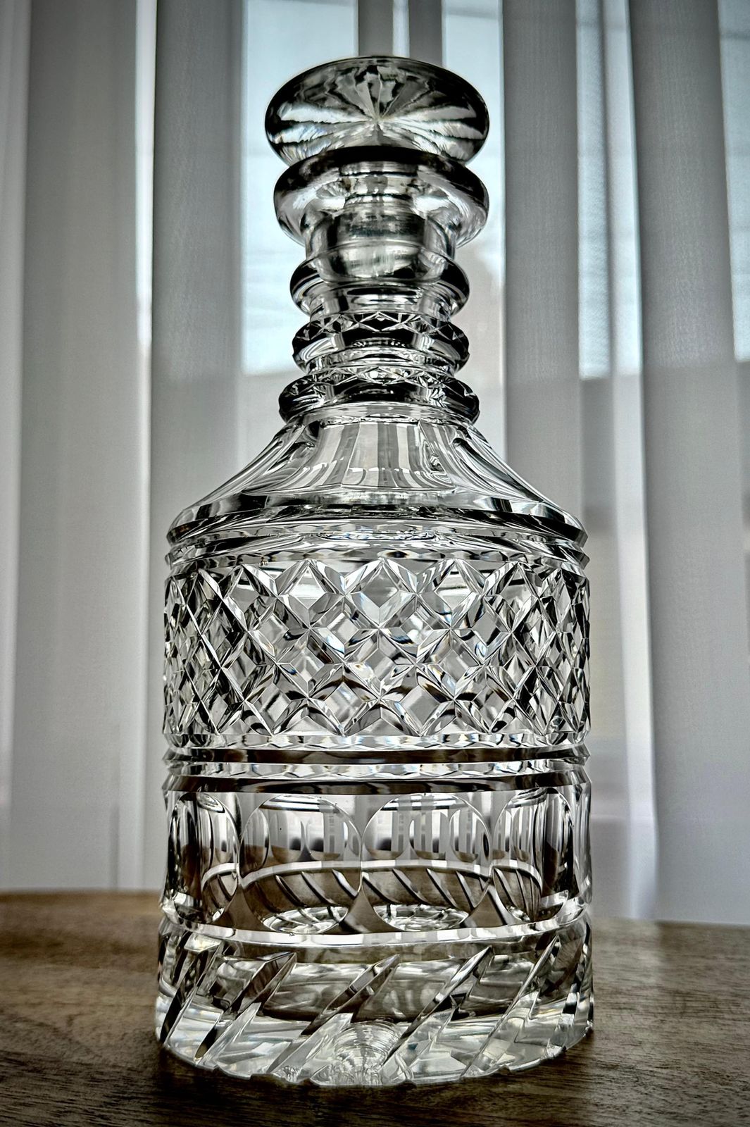 Home Decor William IV Anglo Irish Cut Glass Decanter, Hand Cut With Mushroom Stopper, C.1835 photo