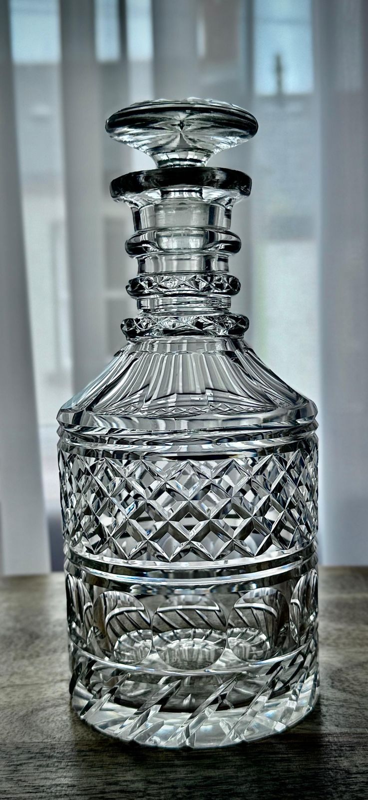 photo buy William IV Anglo Irish Cut Glass Decanter, Hand Cut With Mushroom Stopper, C.1835