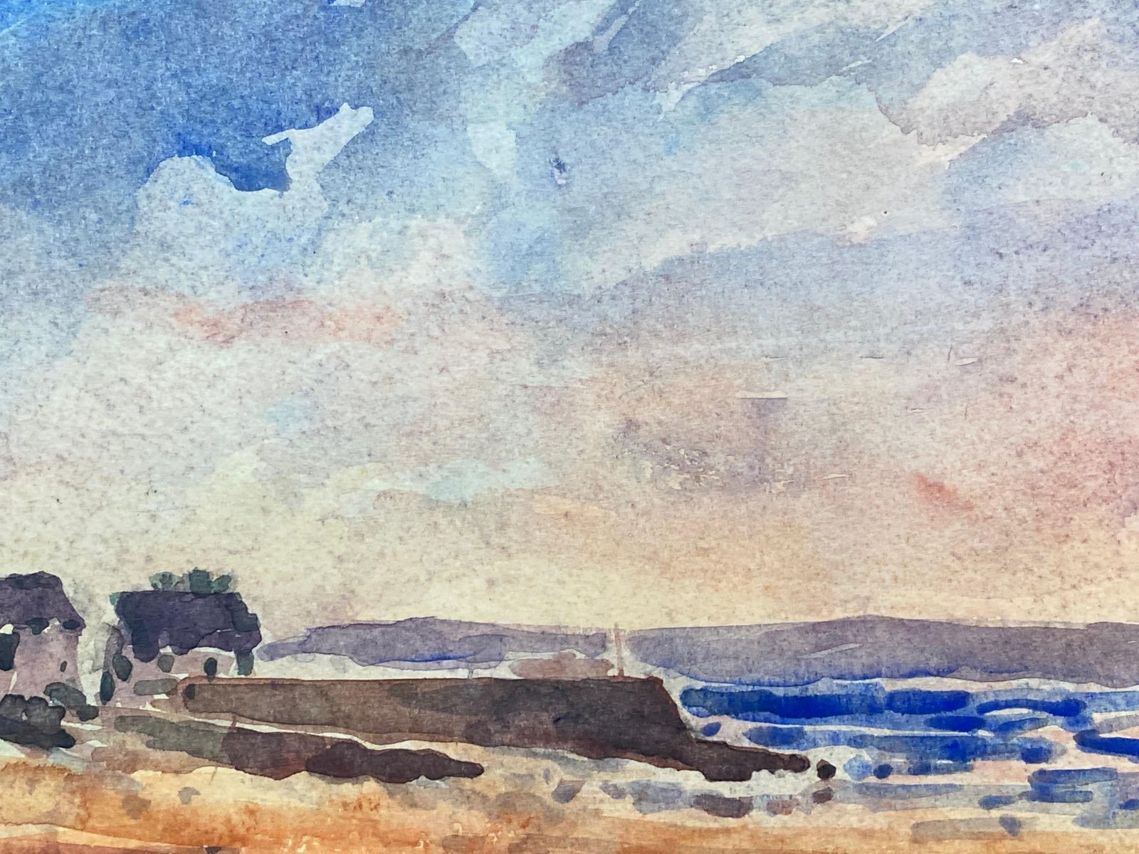 Unknownmaurice Mazeilie, French Impressionist Watercolour   Beach Landscape20th Century photo furniture