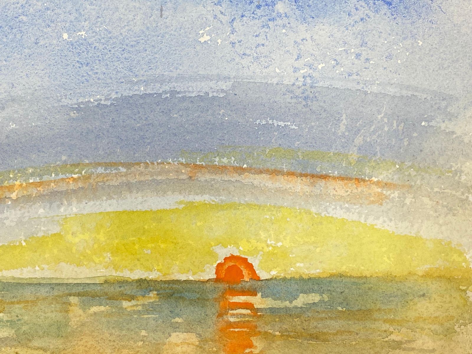 Akos Birosunset Over The Sea, French Expressionist Original Paintingcirca 1980s photo Art