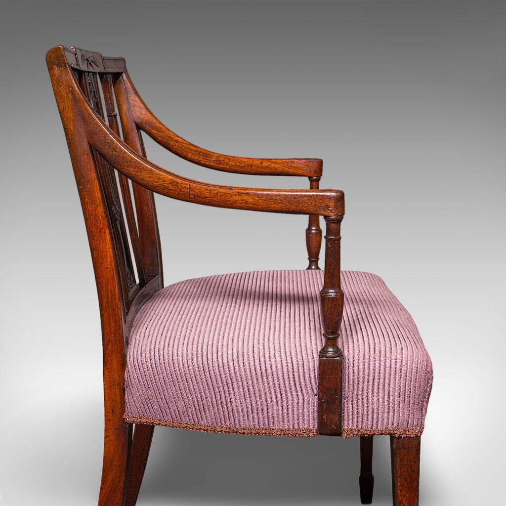 photo furniture Antique Morning Room Chair English Desk Elbow Seat Sheraton Taste Georgian