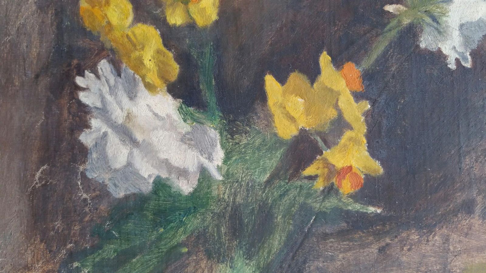 Unknownenglish Vintage Oil Painting On Canvas, Spring Flowerscirca 1880 1905 photo 280.0