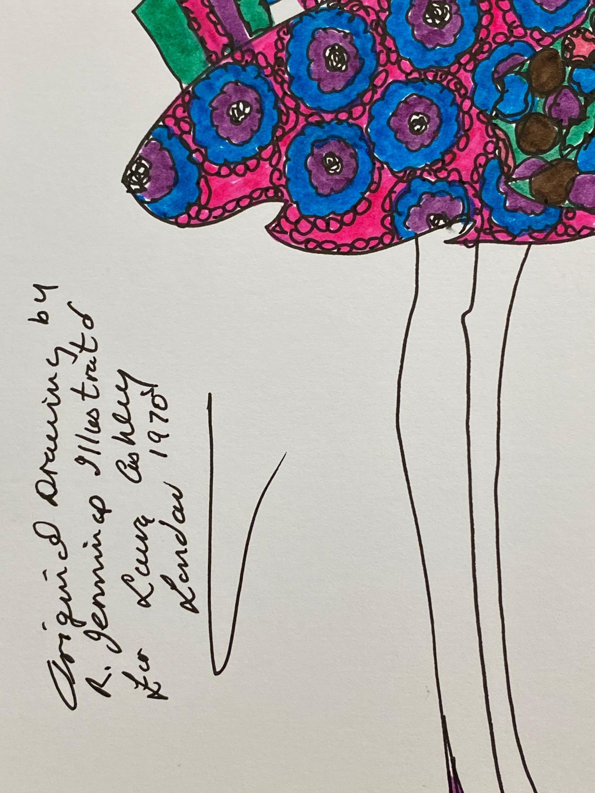 Unknownoriginal Fashion Design Illustration Watercolor Painting Laura Ashley Designercirca 2000s photo Art