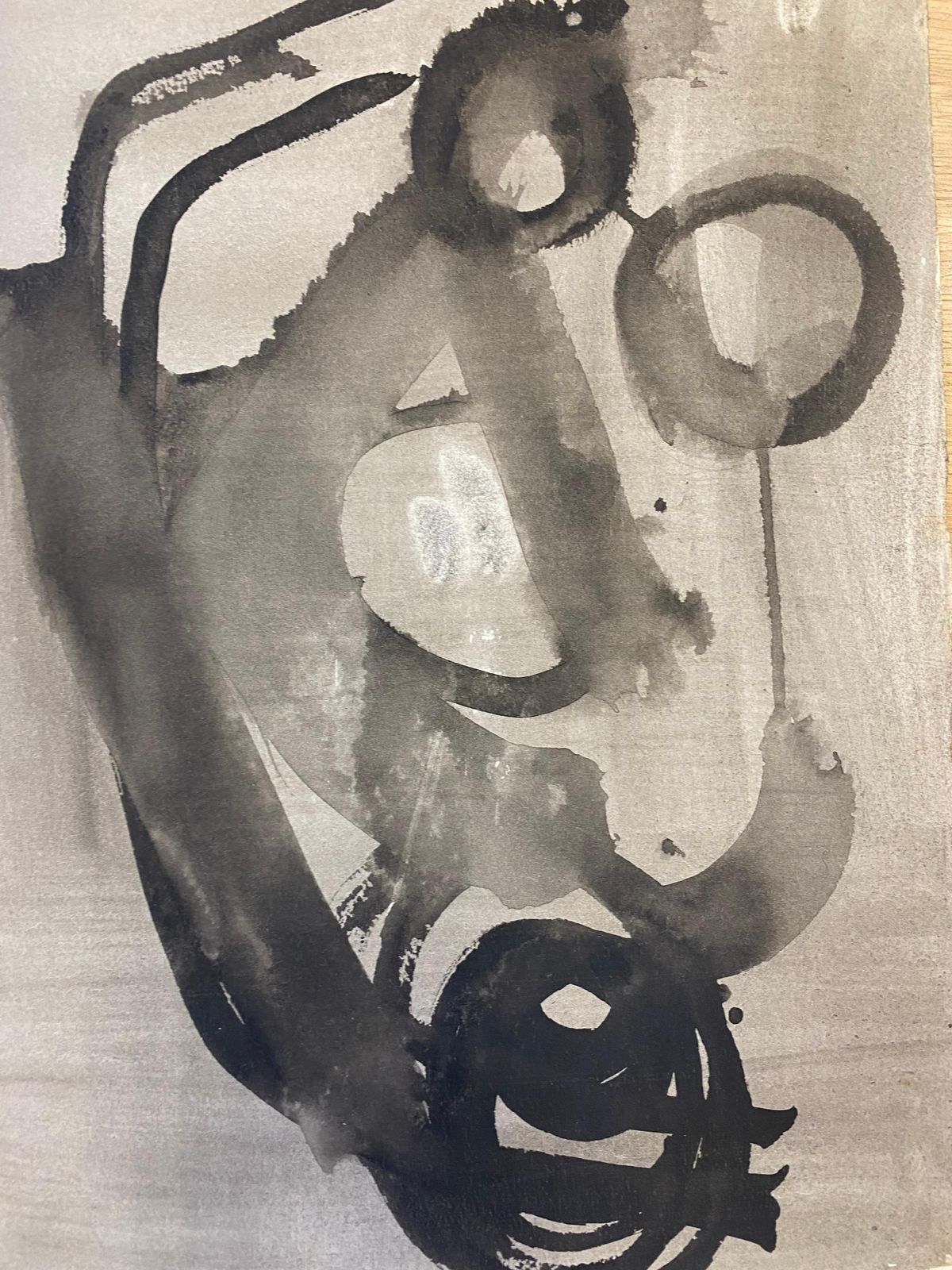 Unknownset Of 4, Original 1970's French Abstract Black & White Paintingscirca 1970s photo Art
