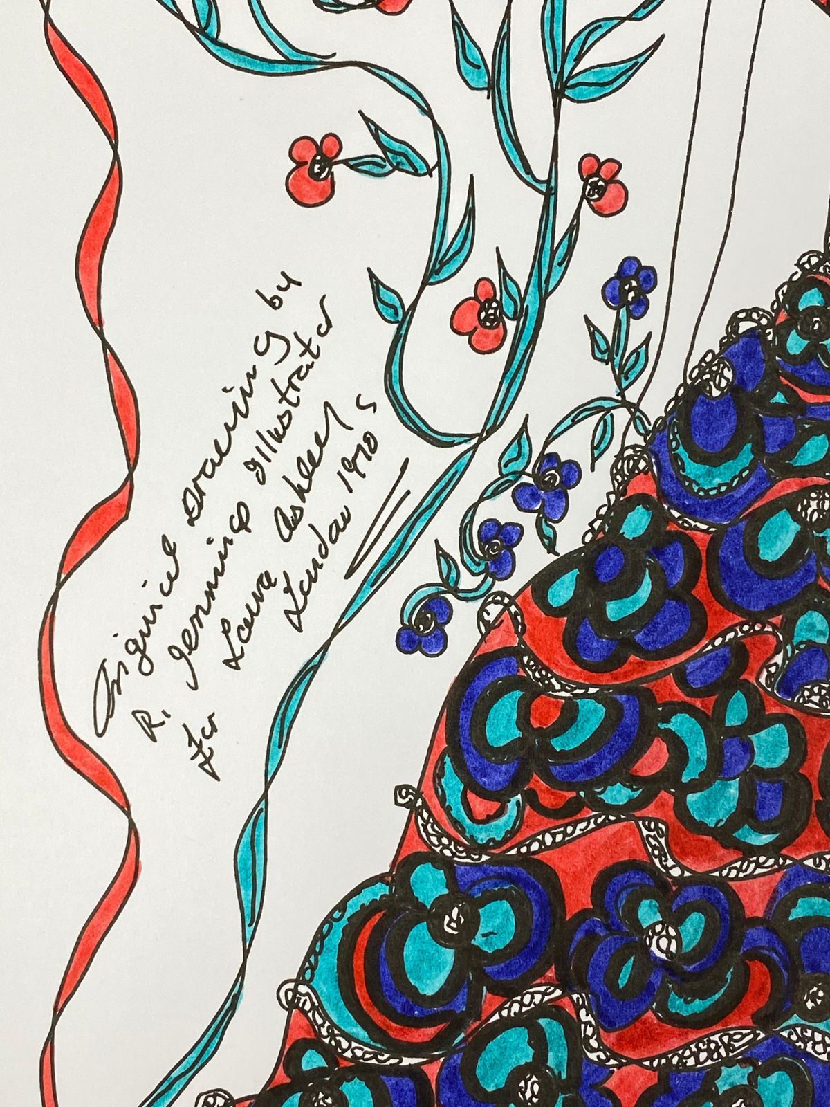 Unknownoriginal Fashion Design Illustration Watercolor Painting Laura Ashley Designercirca 2000s photo vinterior