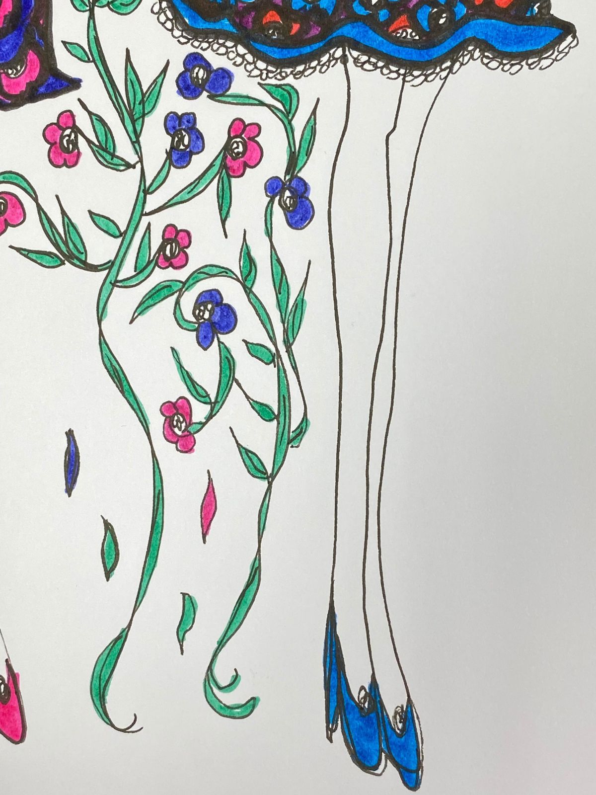 Unknownoriginal Fashion Design Illustration Watercolor Painting Laura Ashley Designercirca 2000s photo Art
