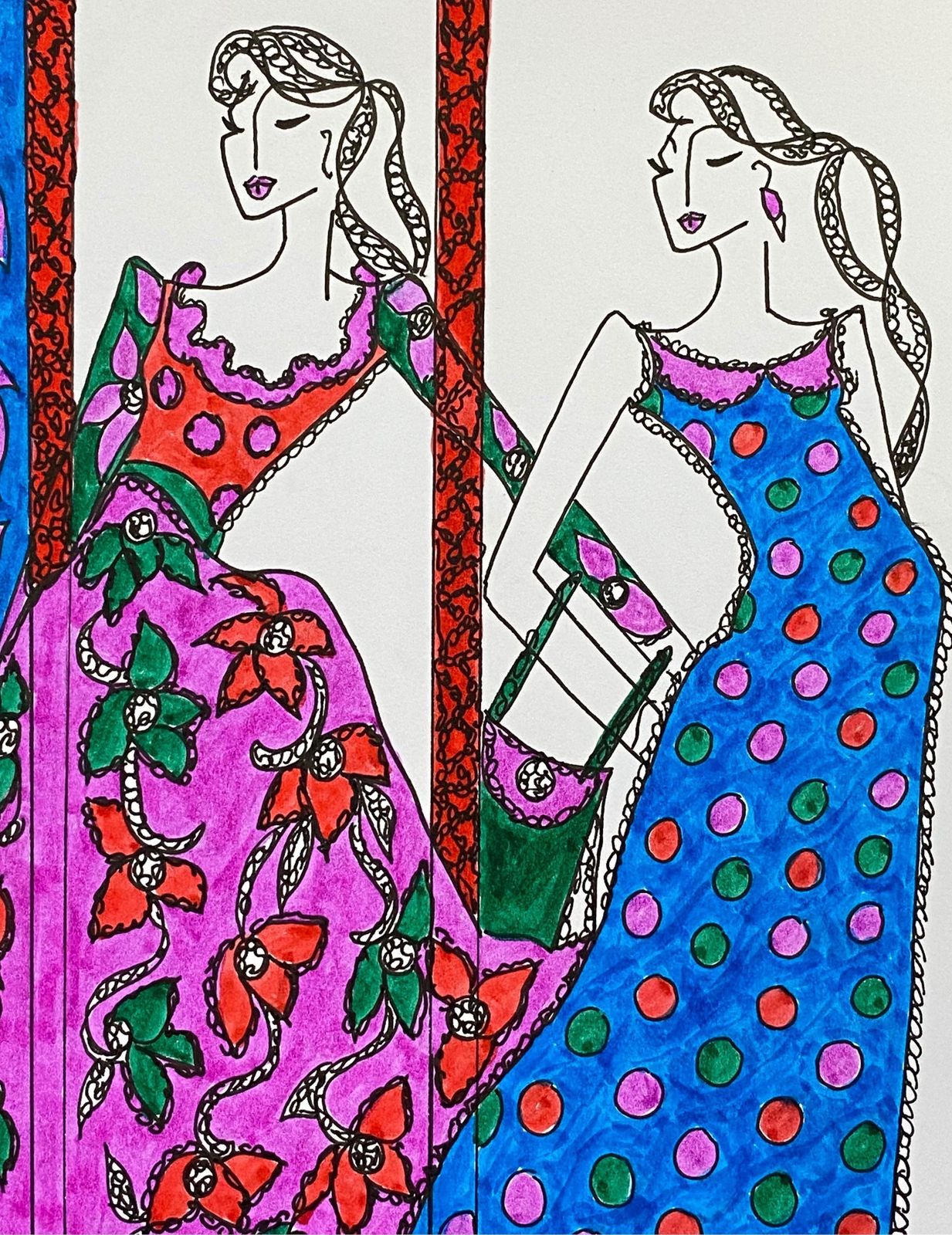 Unknownoriginal Fashion Design Illustration Watercolor Painting Laura Ashley Designercirca 2000s photo furniture