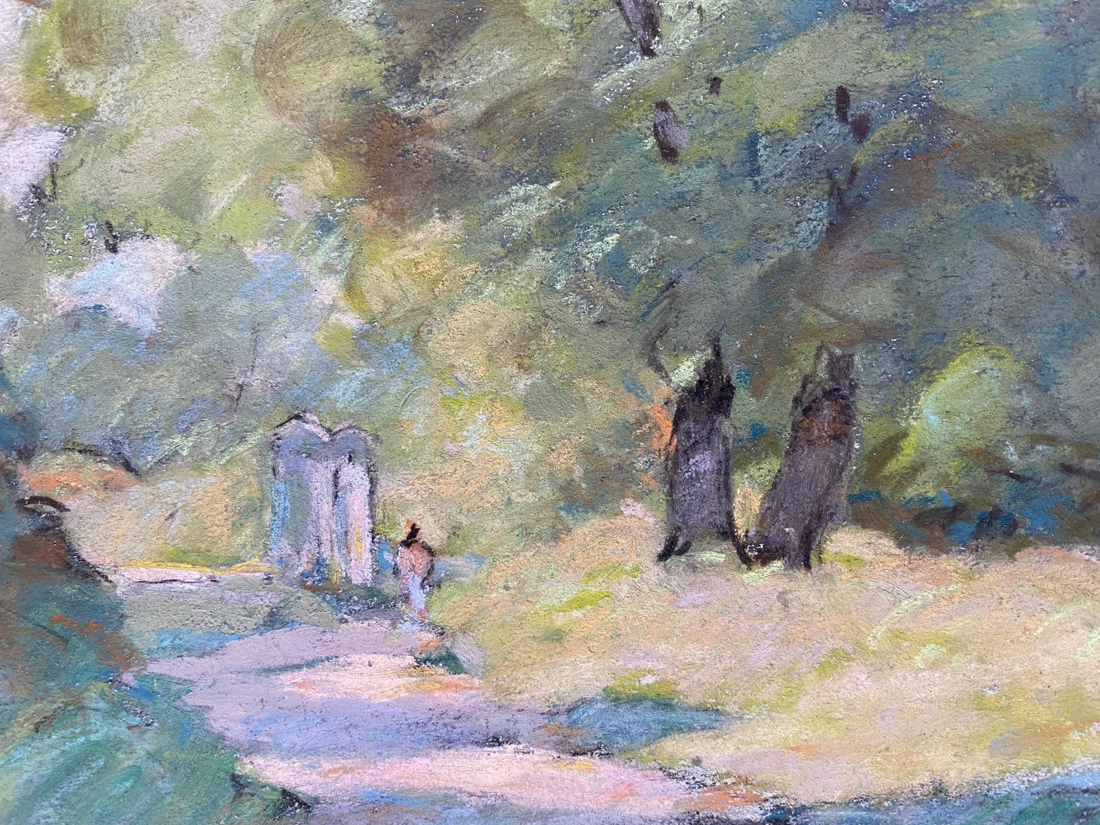 Unknowncamille Meriot, Pastel French Impressionist Sunlit Country Tranquil Lanecirca 1940s photo Art
