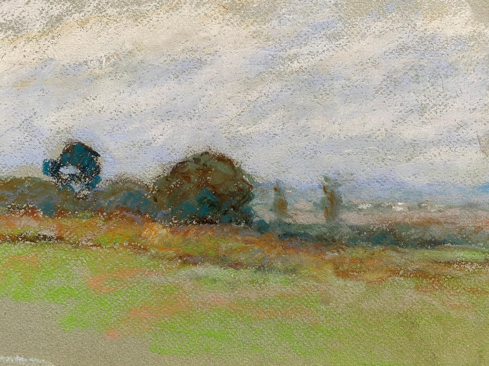 Unknowncamille Meriot, Pastel French Impressionist Green Countryside Viewcirca 1940s photo furniture
