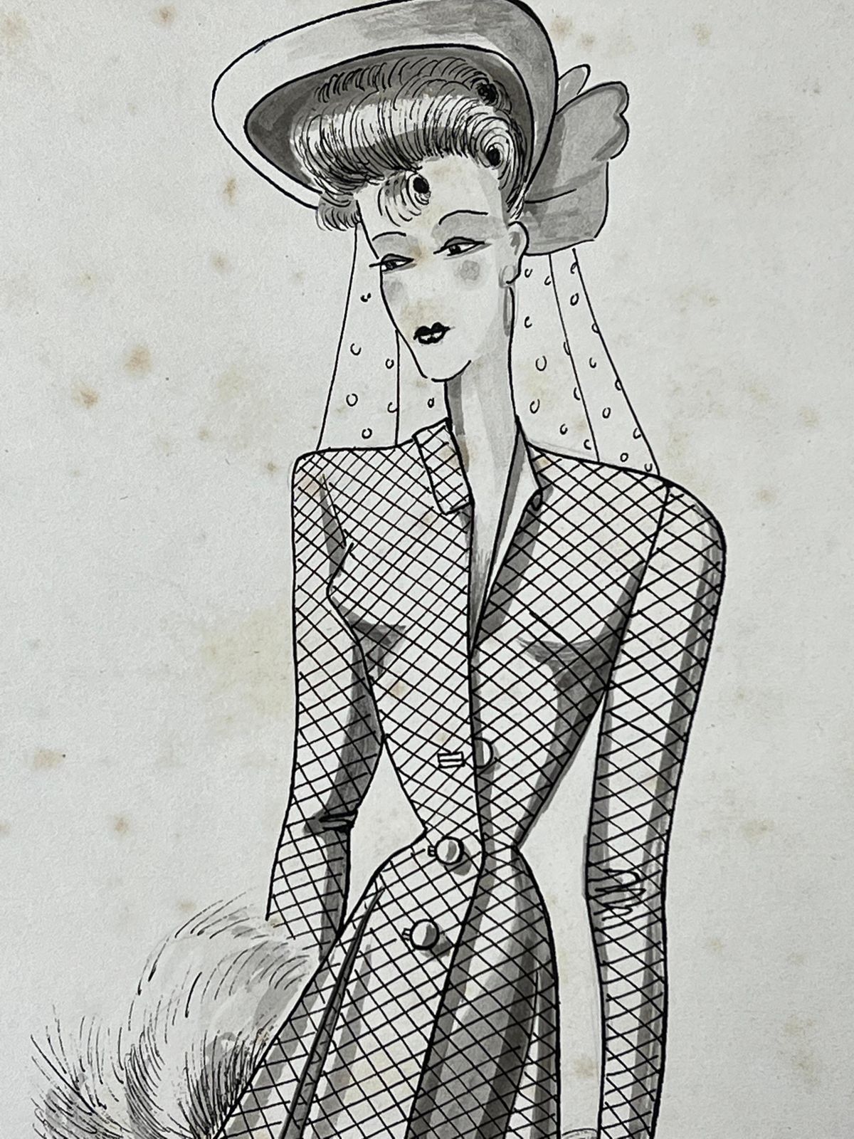 Unknown1940's Fashion Illustration, Chic Ladycirca 1940s photo furniture