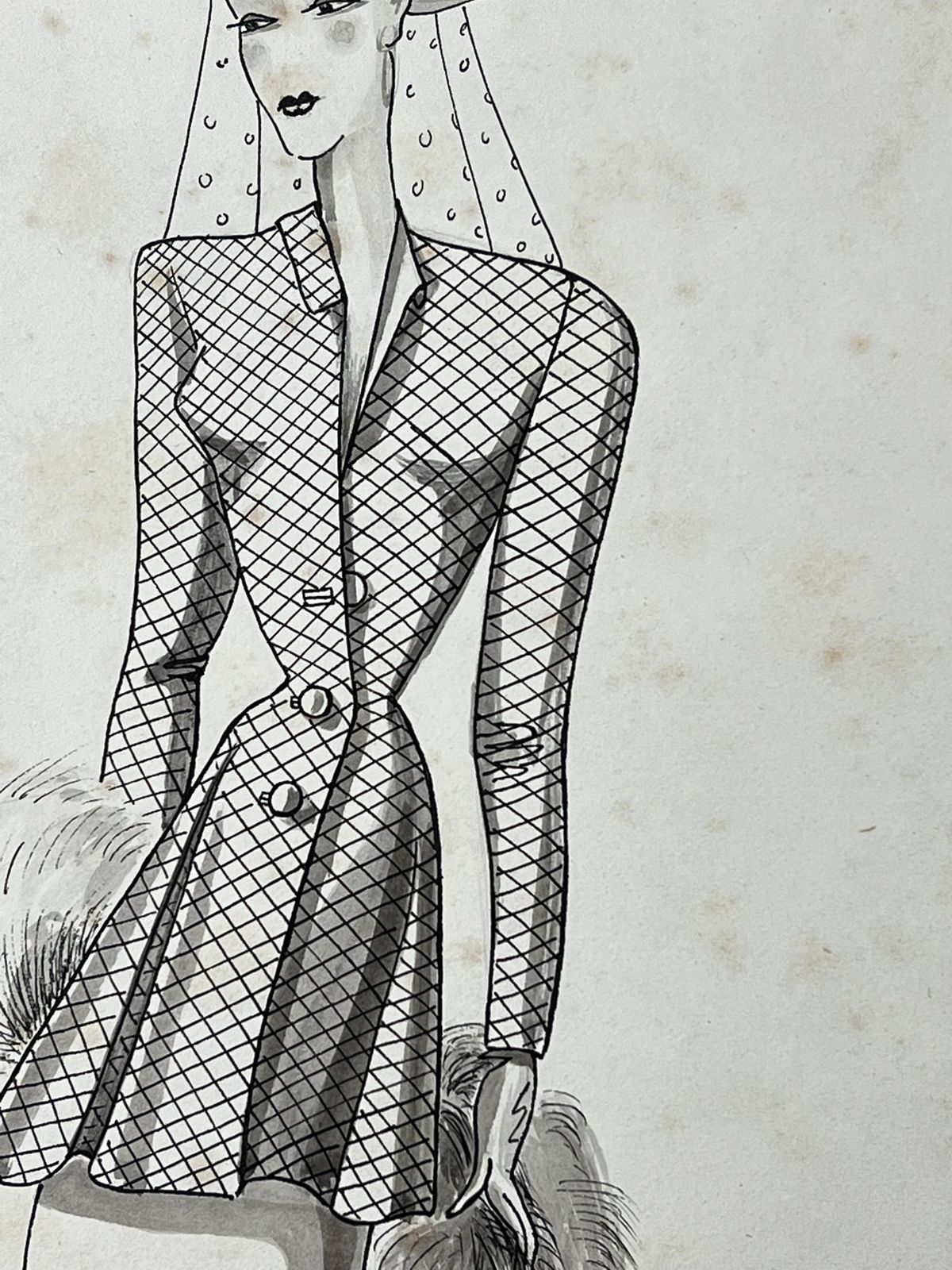Unknown1940's Fashion Illustration, Chic Ladycirca 1940s photo for sale
