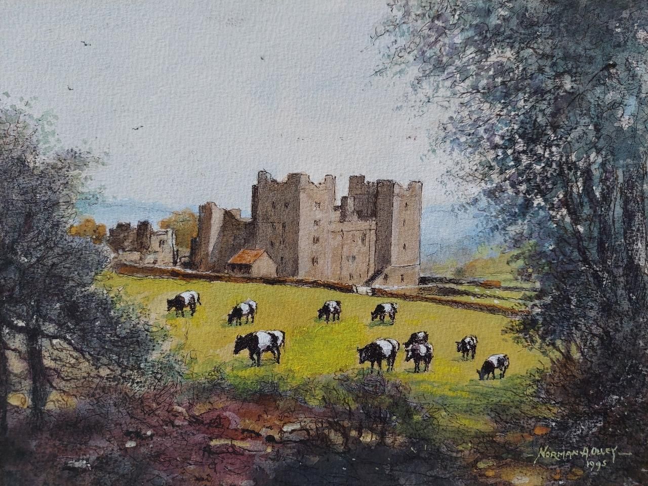 English  Schooltraditional English Painting Bolton Castle In Yorkshire, England20th Century photo 612.0