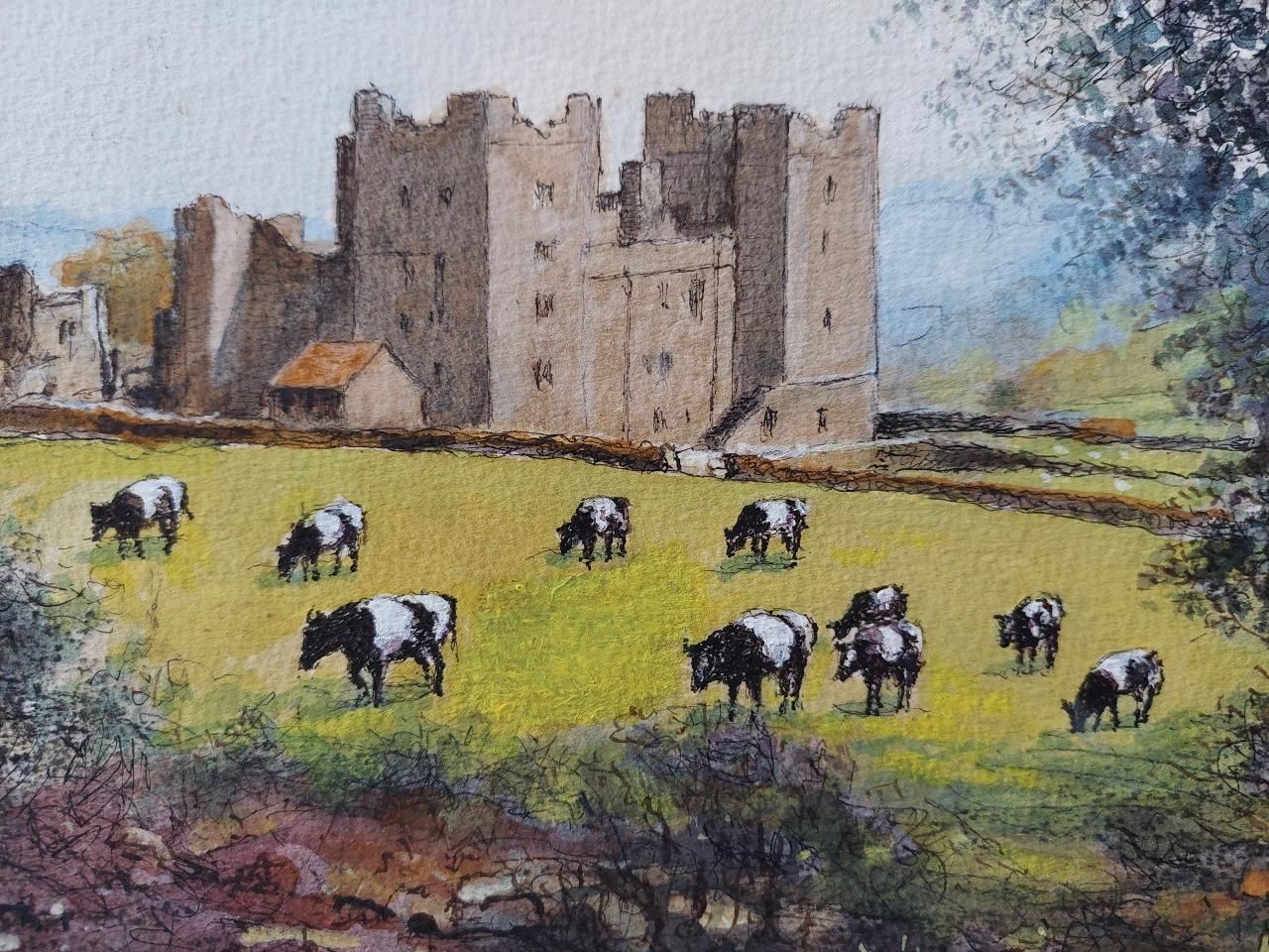 English  Schooltraditional English Painting Bolton Castle In Yorkshire, England20th Century photo vinterior