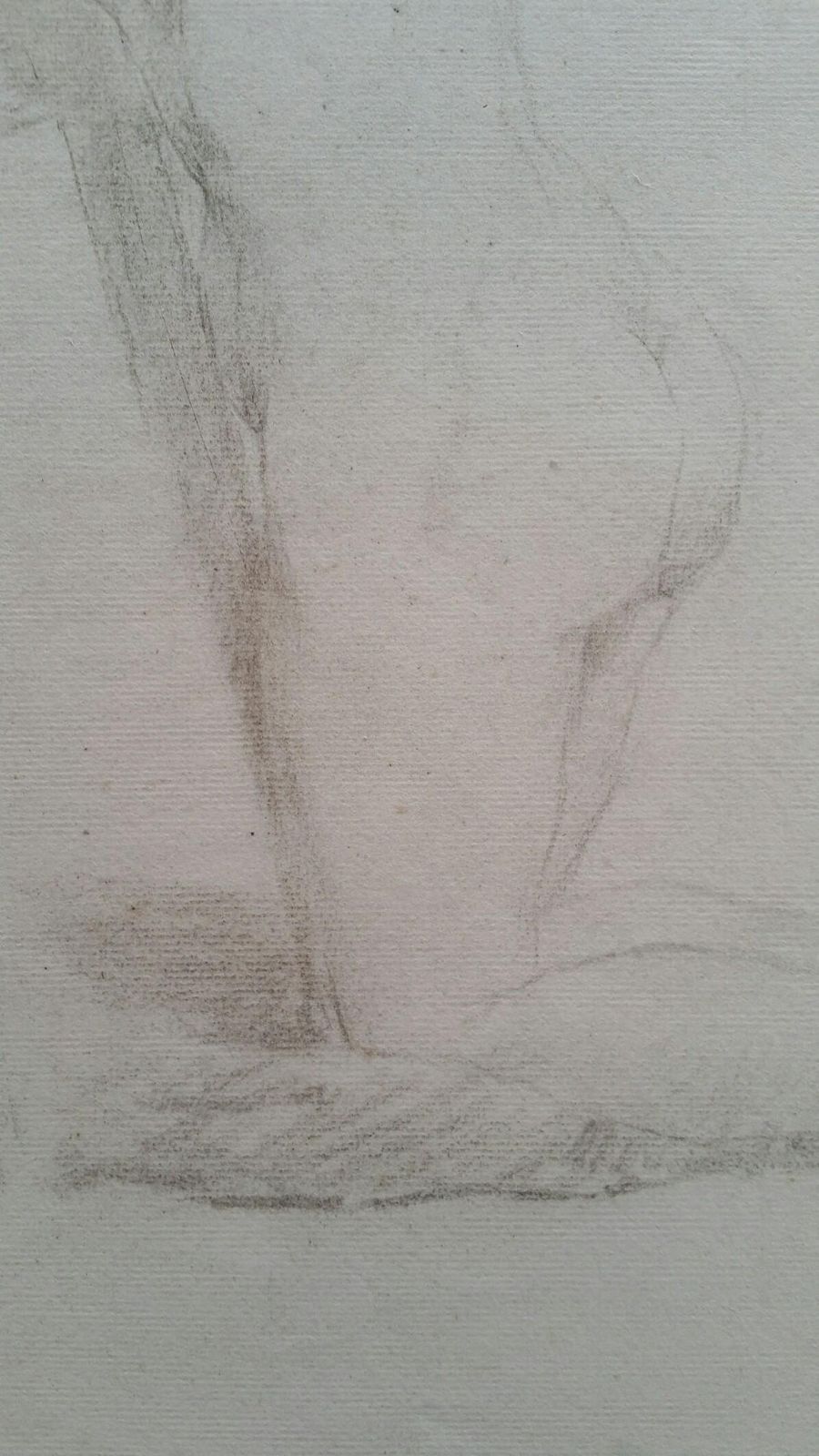 Unknownenglish Graphite Portrait Sketch Of Female Nude, Kneelingcirca 1880 1905 photo for sale